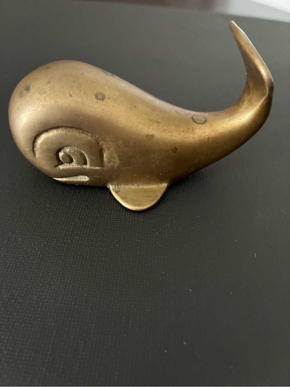Brass Whale Figurine Home Accent - Antique Gold